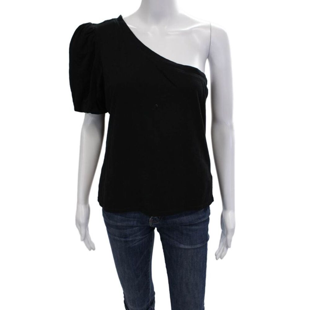 Z Supply Womens Black Short Sleeve Cotton Top Size L